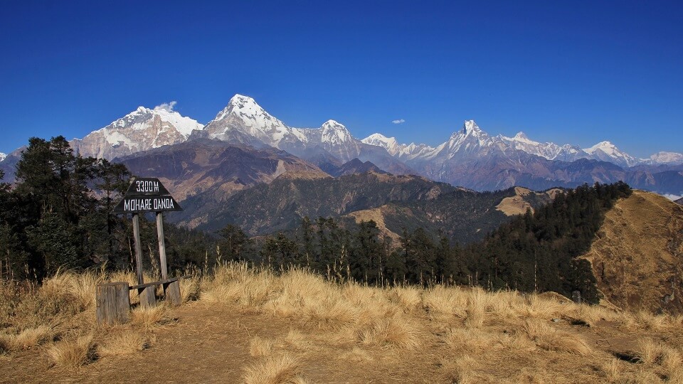 Annapurna community trektocht - zicht vanop Mohare Hill