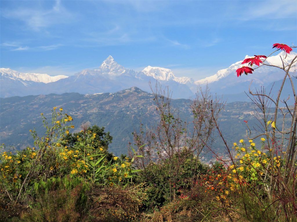 Panchase trekking – zicht op de Himalayas tijdens de Panchase trekking