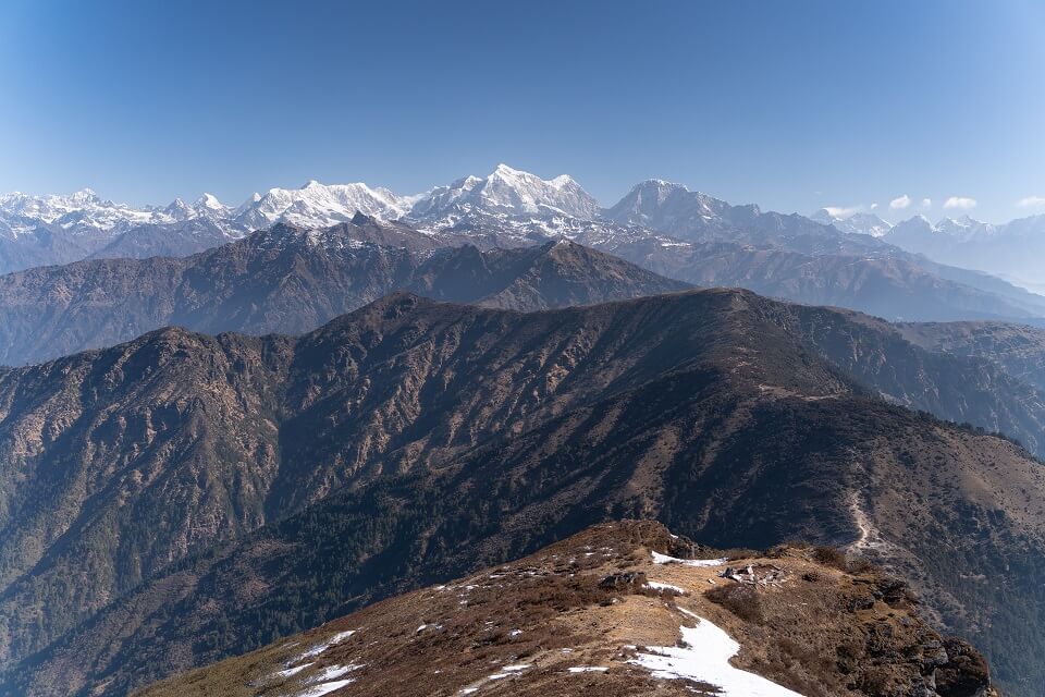 Pikey Peak trekking – zicht op de Himalayas en op de Everest tijdens de Pikey Peak trekking