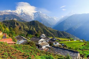 Khopra ridge trek - prachtig zicht op de Himalayas