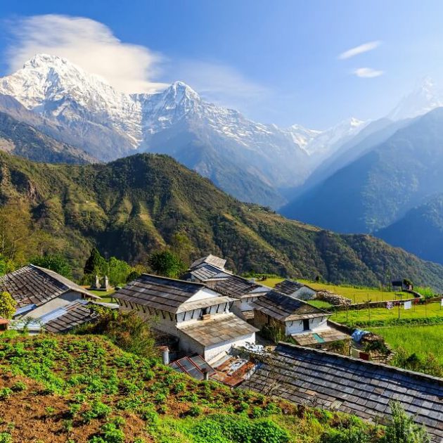 Khopra ridge trek - prachtig zicht op de Himalayas